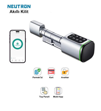 NEUTRON NTL-SC-02FKPW Parmak izi, Anahtarlı, Tuşlu, Kartlı ve Uzaktan Kontrollü Akıllı Kapı Kilidi