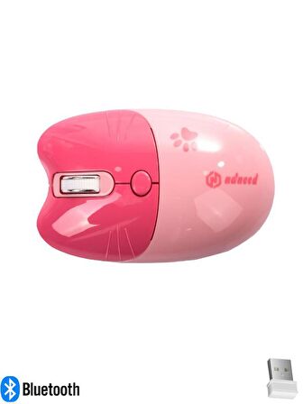 Sevimli Kedi Kablosuz Pembe Mouse Bluetooth + 2.4G Dual Mode