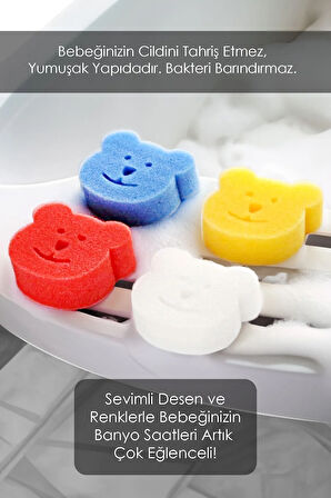 Bebek Ayıcık Banyo Süngeri 4'lü Paket