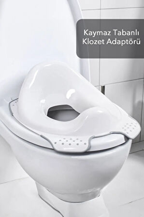 2'li Çocuk Tuvalet Alıştırma Seti - Klozet Adaptörü - Çocuk Banyo Lavabo Basamağı, Kaydırmaz Tabure