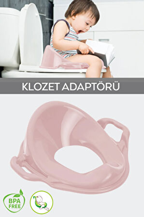 Unisex Çocuk Kulplu Klozet Kapağı Adaptörü - Tuvalet Eğitimi Alıştırma Oturağı - Mavi