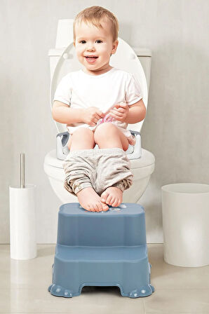Kaydırmaz Çocuk Taburesi - Çift Basamaklı Banyo Lavabo Merdiven Yükseltici Bebek Basamağı Pembe