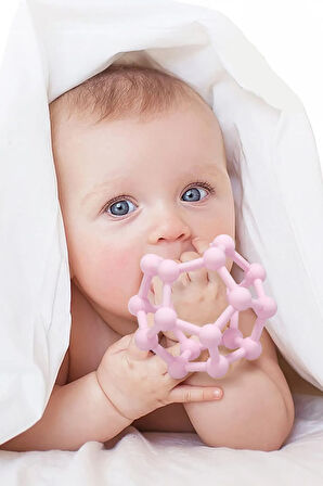 Bebek Diş Kaşıyıcı - Duyusal Diş Kaşıyıcı El Topu - Pembe