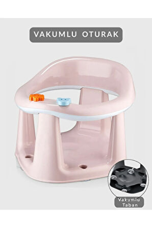Bebek Banyo Oturağı - Vakum Tabanlı Bebek Mama Oturağı PEMBE