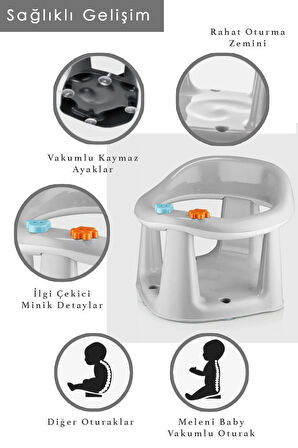 Bebek Banyo Oturağı - Vakum Tabanlı Bebek Mama Oturağı PEMBE