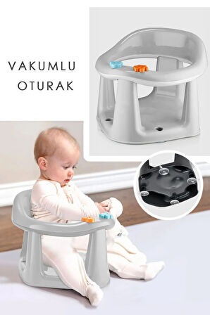 Bebek Banyo Oturağı - Vakum Tabanlı Bebek Mama Oturağı PEMBE