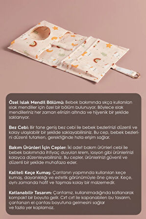 Çok Amaçlı Bebek Bakım Çantası Organizer Çok Gözlü Alt Açma Düzenleme Minderi