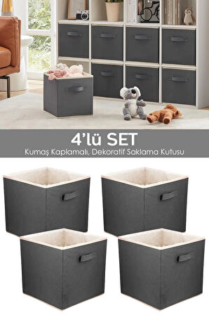 4'lü Bebek Odası Dolap Içi Düzenleyici - Çamaşır Oyuncak Sepeti Organizer 30x30x30 Cm