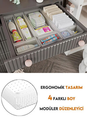 8 Parça Bebek Çekmece Düzenleyici - Bebek Organizer - Bebek Bakım Organizer - Şeffaf