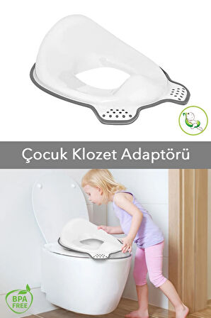 Bebek Tuvalet Eğitimi Alıştırma Oturağı - Plastik Çocuk Klozet Adaptörü - Gri