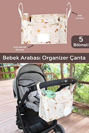 Bebek Arabası Organizer Çanta - Anne Bebek Bakım Çantası - Puset Düzenleyici - Stroller Bag