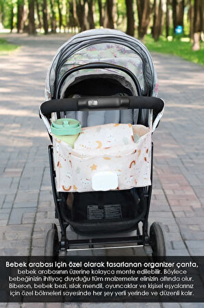 Bebek Arabası Organizer Çanta - Anne Bebek Bakım Çantası - Puset Düzenleyici - Stroller Bag