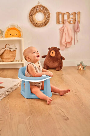 Bebek Destekli Banyo Oturağı - Vakum Tabanlı Bebek Mama Oturağı - Mavi