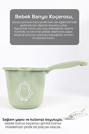 Bebek Banyo Maşrapası - Figürlü Maşrapa - 1,5 Lt Koçero - Yeşil