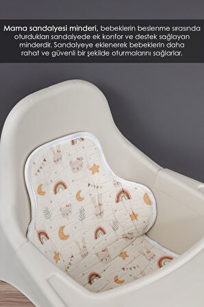 Yıkanabilir Yıldız Şekilli Bebek Mama Sandalyesi Minderi - Bebek Mama Oturağı Minderi