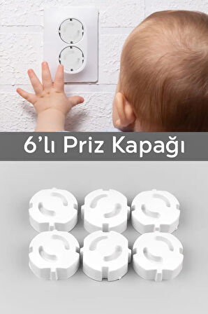 6 Adet Bebek Çocuk Güvenlik Priz Kapağı - Priz Koruyucu Kapak Priz Kapatıcı Emniyet Koruma Kapağı