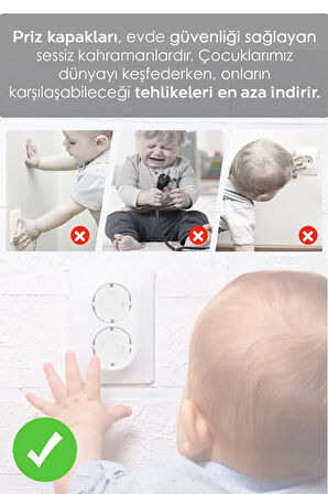 6 Adet Bebek Çocuk Güvenlik Priz Kapağı - Priz Koruyucu Kapak Priz Kapatıcı Emniyet Koruma Kapağı