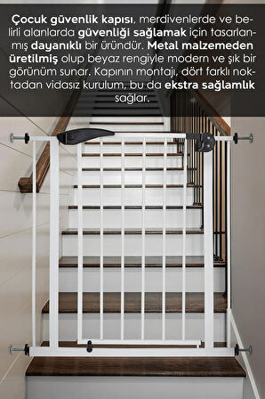 75-105 Cm Bebek Çocuk Güvenlik Kapısı - Ayarlanabilir Güvenlik Kapısı Merdiven Korkuluk