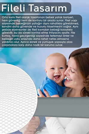 150 Cm Bebek Yatak Bariyeri - Katlanır Güvenlik Bariyeri Çift Kişilik Alez Yatak Koruma