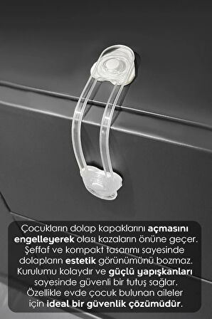 10 Adet Dolap ve Çekmece Kilidi - Bebek Güvenlik Koruma Kilidi Çok Amaçlı Çocuk Koruyucu Kilit