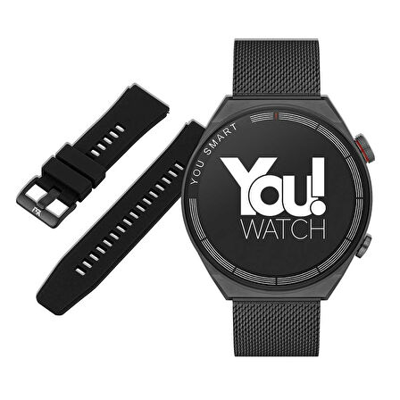 You Watch R13-Ar132 You Smart Black Hasır & Black Silicon Unisex Kol Saati