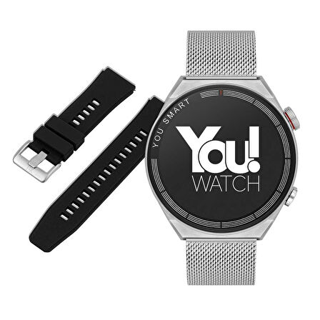 You Watch R13-Ar133 You Smart Silver Hasır & Black Silicon Unisex Kol Saati