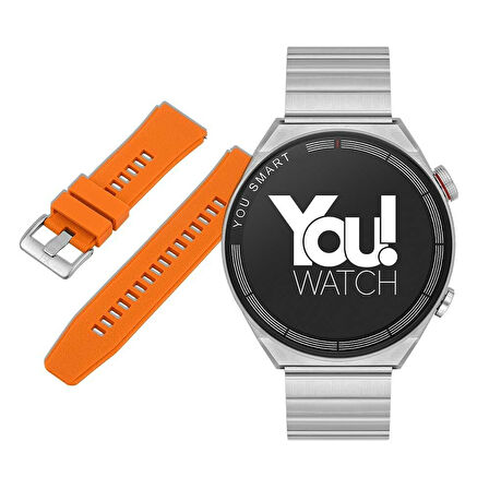 You Watch R13-Ar137 You Smart Silver Metal & Orange Silicon Unisex Kol Saati