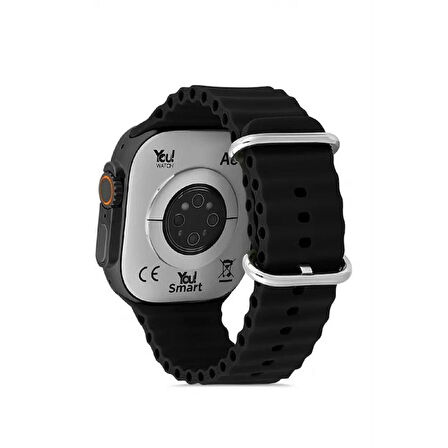 You Watch A8-A80PRO You Smart Black & Black Silicon Unisex Kol Saati