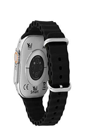 You Watch A8-A85PRO You Smart Silver & Black Silicon Unisex Kol Saati