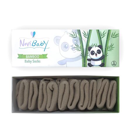 Novibaby 5'li Bambu Yenidoğan Bebek Çorabı I Cloud I 0-6 ay 