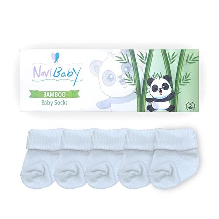 Novibaby 5'li Bambu Yenidoğan Bebek Çorabı I Snow White I 0-6 ay 