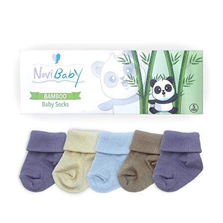 Novibaby 5'li Bambu Yenidoğan Bebek Çorabı I Baby Boy I 0-6 ay 