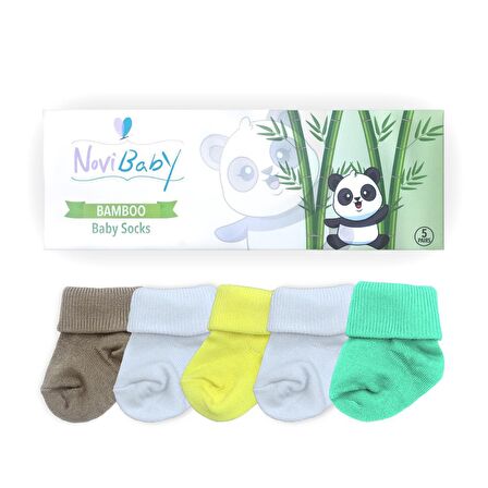 Novibaby 5'li Bambu Yenidoğan Bebek Çorabı I Summer I 0-6 ay 