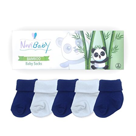 Novibaby 5'li Bambu Yenidoğan Bebek Çorabı I Brave Boy I 0-6 ay 