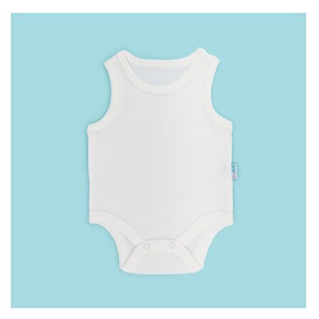 Novibaby Bebek Atlet Body Zıbın Çıtçıtlı Ekru 100% Pamuk 3-6 Ay