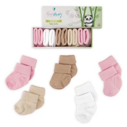 Novibaby 5'li Bambu Yenidoğan Bebek Çorap I Sweet I 0-6 ay