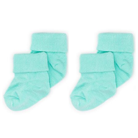 Novibaby 2'li Bambu Bebek Çorap I Sea Green I 0-6 ay I Mint Yenidoğan Bebek Çorabı