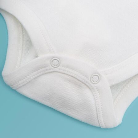 Novibaby 0-3 Ay Bebek Atlet Body Zıbın Beyaz Çıtçıtlı 100% Pamuk 