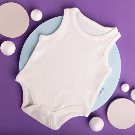 Novibaby 18-24 Ay Bebek Atlet Body Zıbın Beyaz Çıtçıtlı 100% Pamuk 