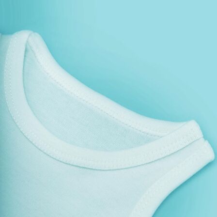 Novibaby 5'li 3-6 Ay Bebek Atlet Body Zıbın Beyaz Çıtçıtlı 100% Pamuk 