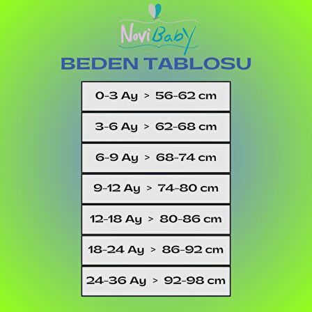 Novibaby 6-9 Ay Ribana Bebek Atlet Body Zıbın Beyaz Raporlu Çıtçıtlı 100% Pamuk 