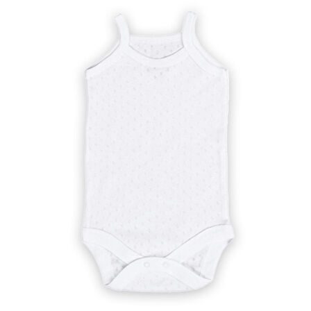 Novibaby 3'lü 0-3 Ay Jakarlı İp Askılı Beyaz Bebek Atlet Body Zıbın Çıtçıtlı 100% Pamuk 