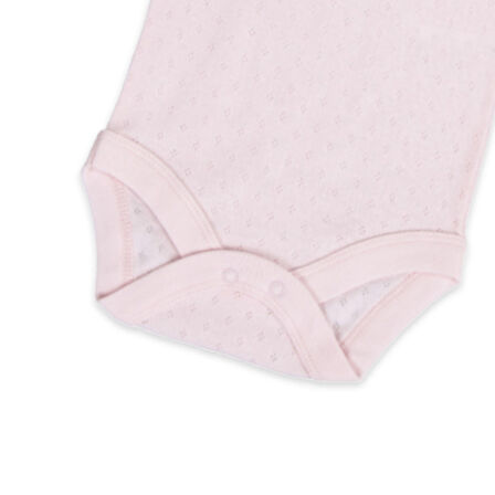 Novibaby 3'lü 0-3 Ay Jakarlı İp Askılı Pembe Bebek Atlet Body Zıbın Çıtçıtlı 100% Pamuk 