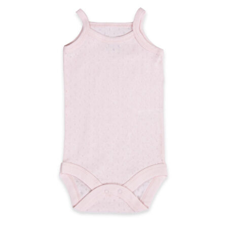 Novibaby 3'lü 9-12 Ay Jakarlı İp Askılı Pembe Bebek Atlet Body Zıbın Çıtçıtlı 100% Pamuk 