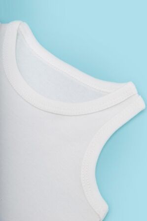 Novibaby 10'lu Bebek Atlet Body Zıbın Çıtçıtlı Ekru 100% Pamuk Yenidoğan - Ekru Bebek Body Zıbın