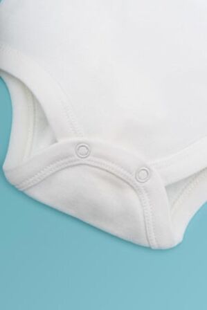 Novibaby 10'lu Bebek Atlet Body Zıbın Çıtçıtlı Ekru 100% Pamuk Yenidoğan - Ekru Bebek Body Zıbın