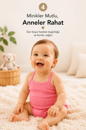 5'li İp Askılı Bebek Body Seti Pamuklu Çıtçıtlı Yazlık Zıbın Çocuk