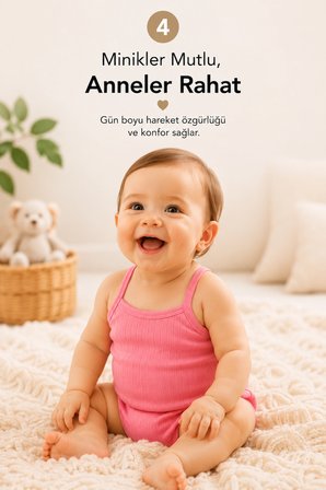 5'li İp Askılı Bebek Body Seti Pamuklu Çıtçıtlı Yazlık Zıbın Çocuk