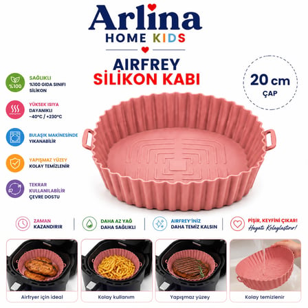 20 Cm Kare Model  Isıya Dayanıklı Yıkanabilir Silikon Airfryer Pişirme Matı