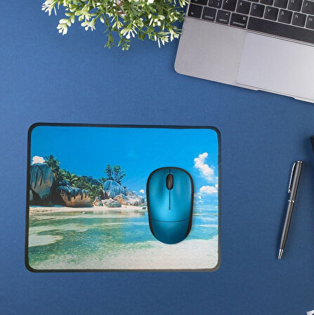  BUFFER® 25x32 cm Küçük Boy Mouse Pad Manzara Ada